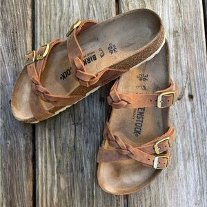 Birkenstock Tan Leather Braided Sandals